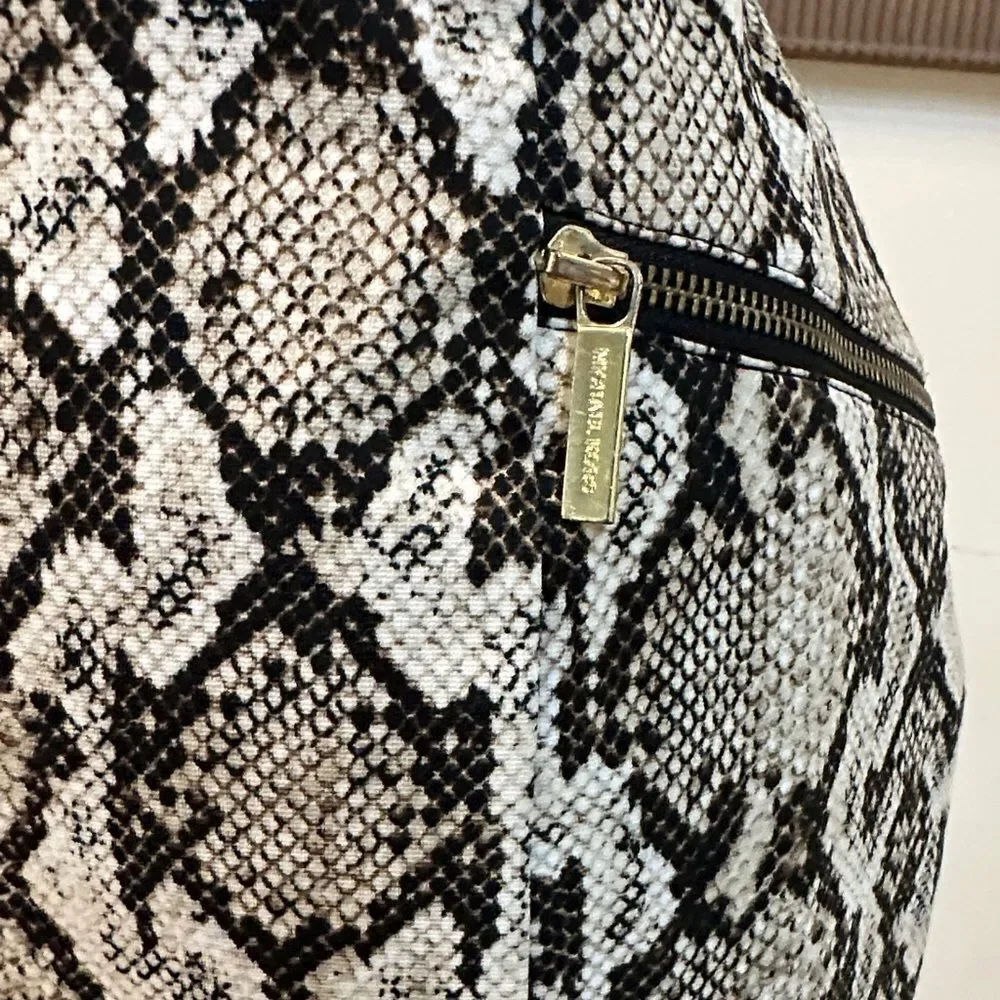 Michael Kors Snake Print Skirt w/ Gold Hip Zippers Size 10P